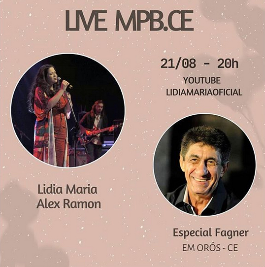 Lídia Maria e Alex Ramon, live em homenagem a Fagner ocorre nesta sexta, 21  - Orós FM