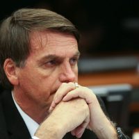 Brasília - O pai do deputado, Jair Bolsonaro durante o Conselho de Ética da Câmara  que arquivou duas representaçõescontra o deputado Eduardo Bolsonaro por quebra do decoro (Fabio Rodrigues Pozzebom/ Agencia Brasil)