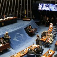 Plenário do Senado Federal, durante sessão deliberativa ordinária de votação da cessão onerosa do pré-sal