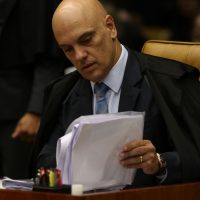 O ministro Alexandre de Moraes, durante sessão de julgamento sobre limite para compartilhamento de dados fiscais