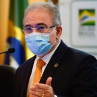 O ministro da Saúde, Marcelo Queiroga, durante anúncio do plano de vacinação de atletas e credenciados da Delegação Brasileira para os jogos de Tóquio.