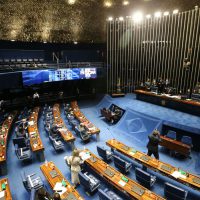 Plenário do Senado Federal durante sessão deliberativa ordinária semipresencial.