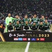 O time da SE Palmeiras, posa para foto em jogo contra a equipe do C Atlético Mineiro, durante partida válida pela oitava de final, volta, da Copa Libertadores, na arena Allianz Parque. (Foto: Cesar Greco/Palmeiras/by Canon)